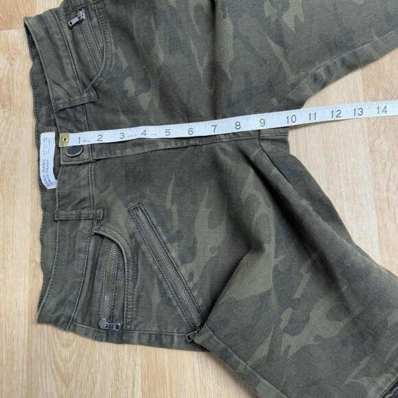 ZARA BASIC Z1975 CAMO JEANS SKINNY MID RISE ARMY GREEN ZIP ACCENT SIZE 6 GRUNGE - Picture 8 of 9